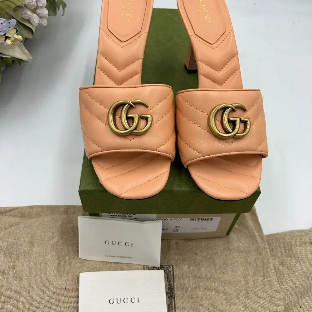 Women’s Gucci, GG Marmont quilted mules size 39 made in Italy - Picture 3 of 9